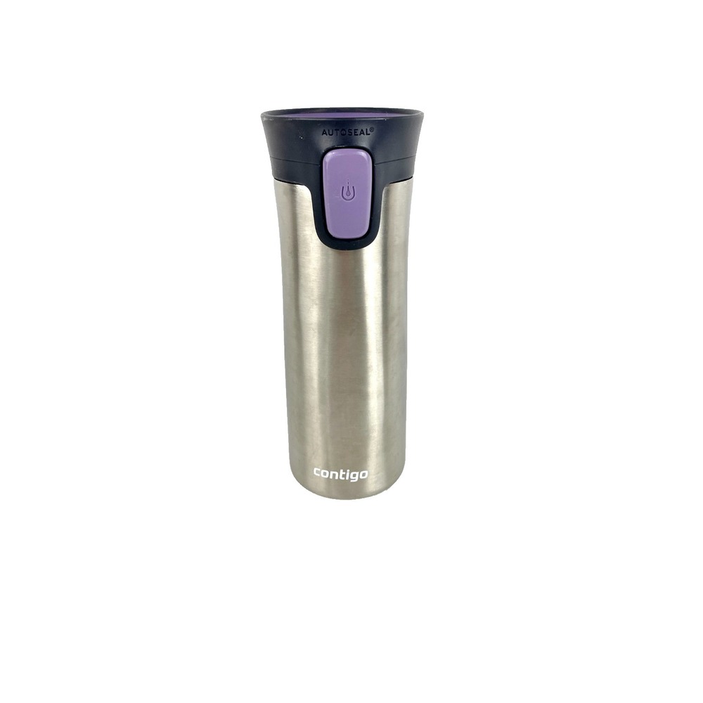 Contigo 16 oz AutoSeal Insulated Stainless Steel Travel Mug Bottle Silver Purple